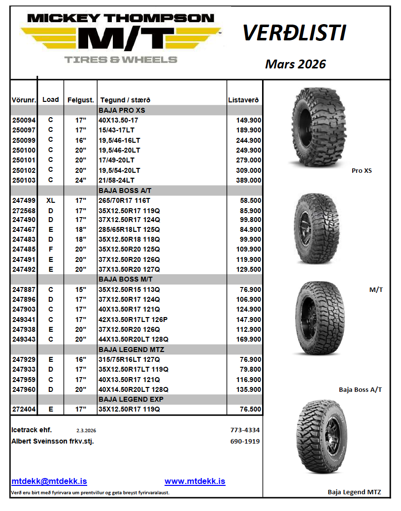 mtdekk verdlisti mars 2026